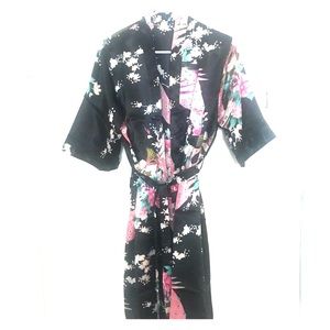 Satin Floral Robe/Kimono
